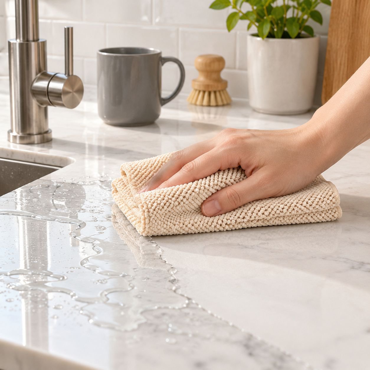 Kitchen Corn Texture Wiping Cloth, Powerful Scouring Pad, Absorbent Microfiber Rag