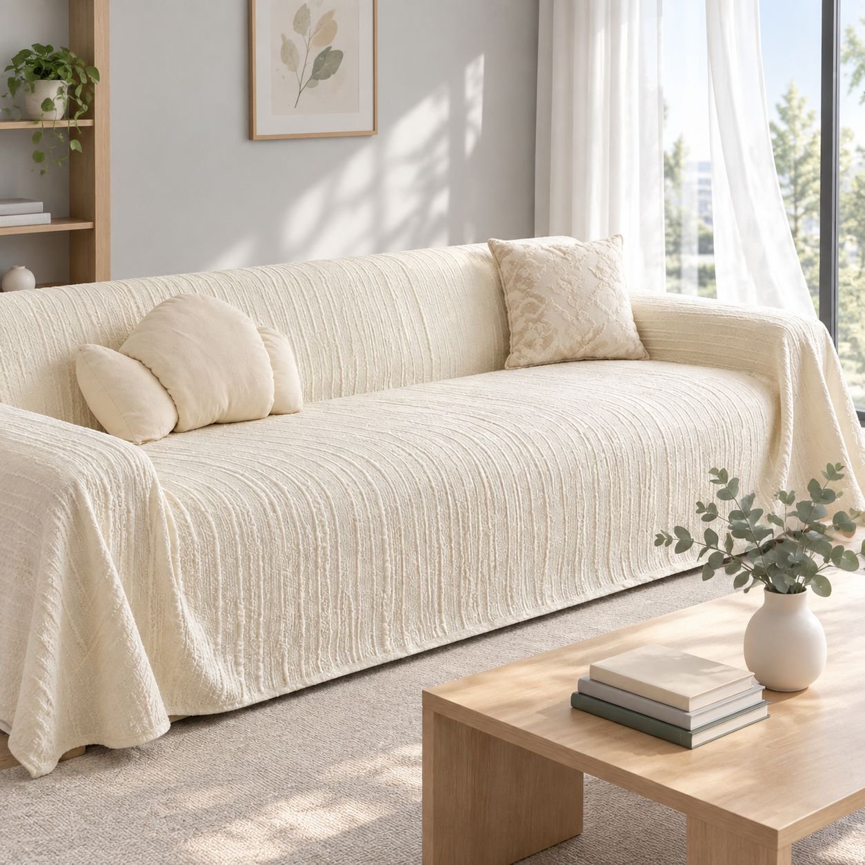 Kühlende Eisseide Sofamatte auf modernem Sofa