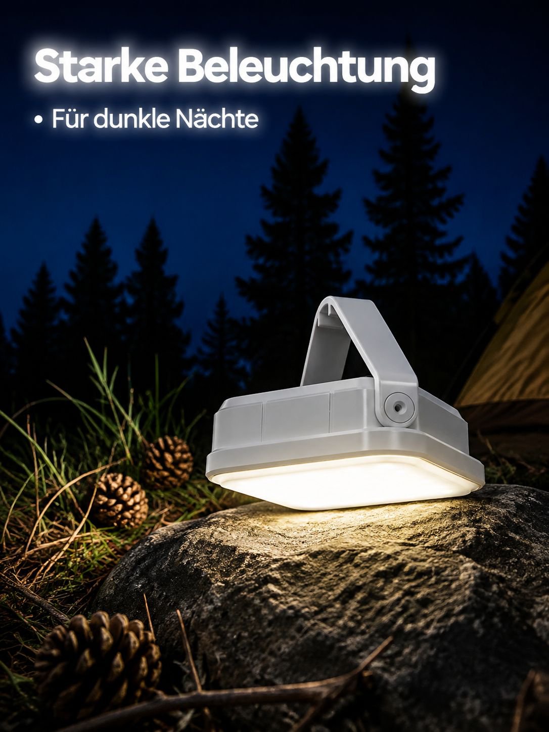 Mini Notfall-Superhelle Solaraufladbare Campinglampe