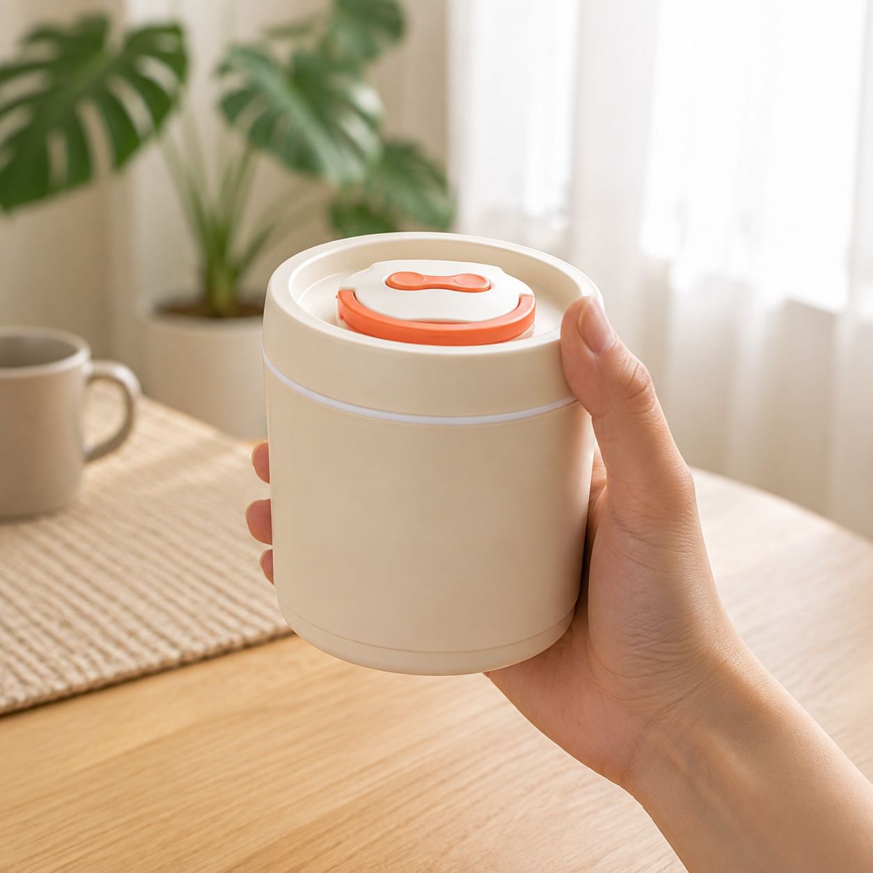 Lekfre Portable White Stainless Steel Thermal Lunch Box with Lid