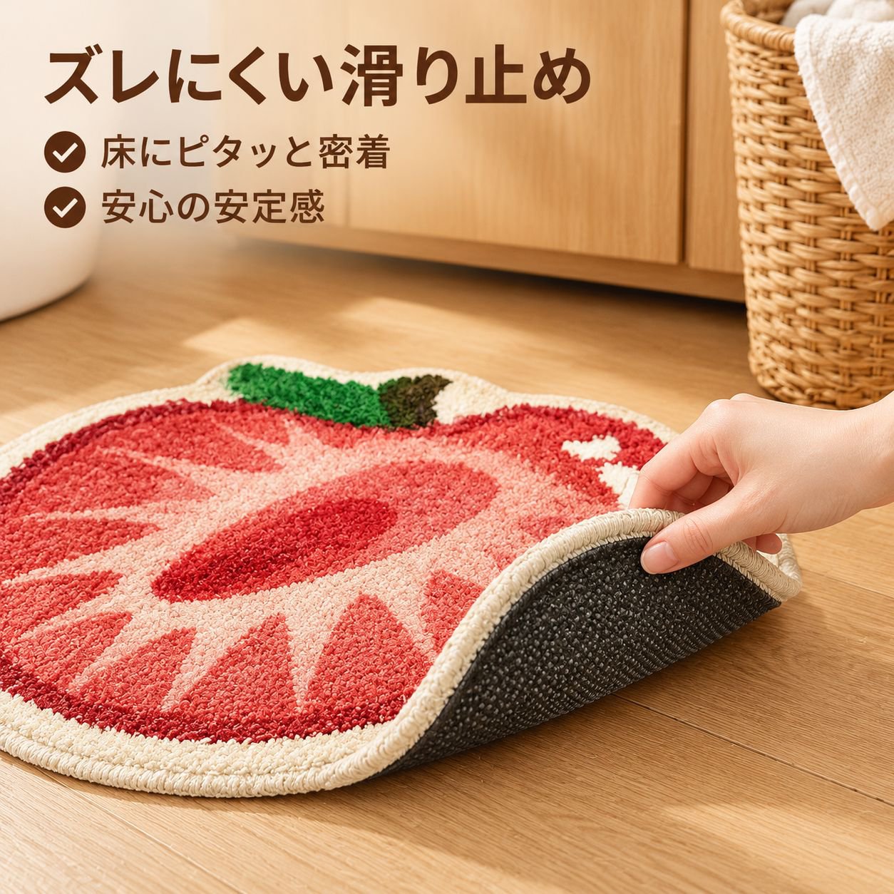 変形フェイクウールバスマット