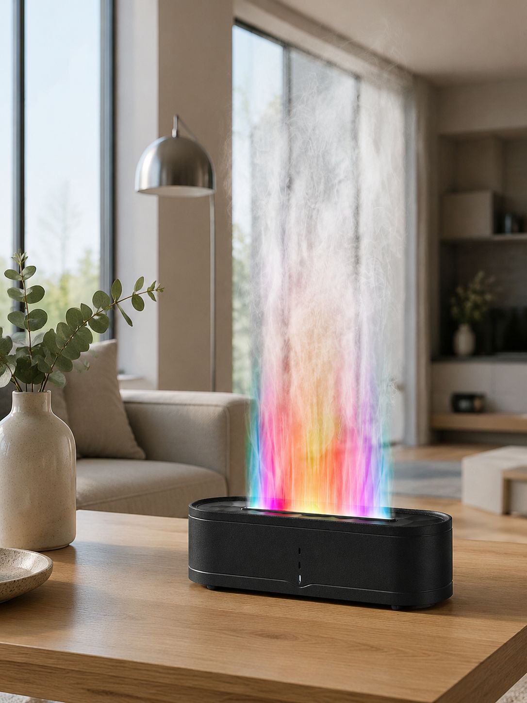 Humidificador ultrasónico con diseño de fuego para el hogar