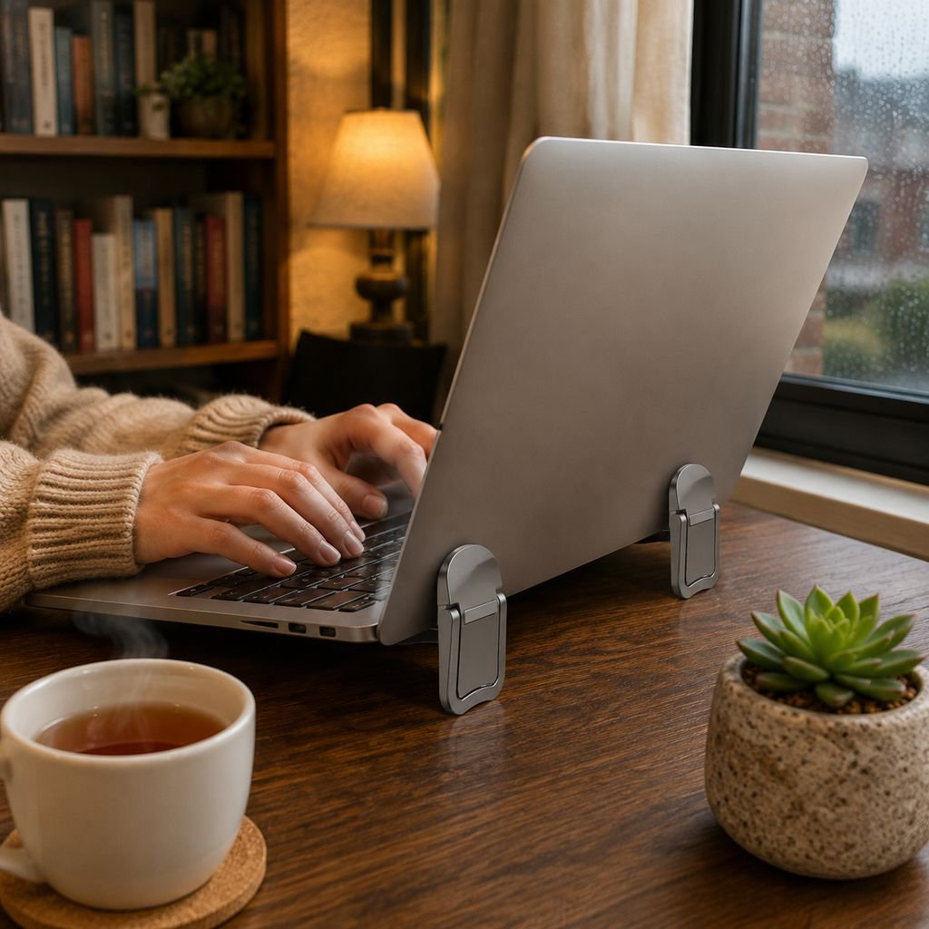 Durable desktop computer stand with non-slip base
