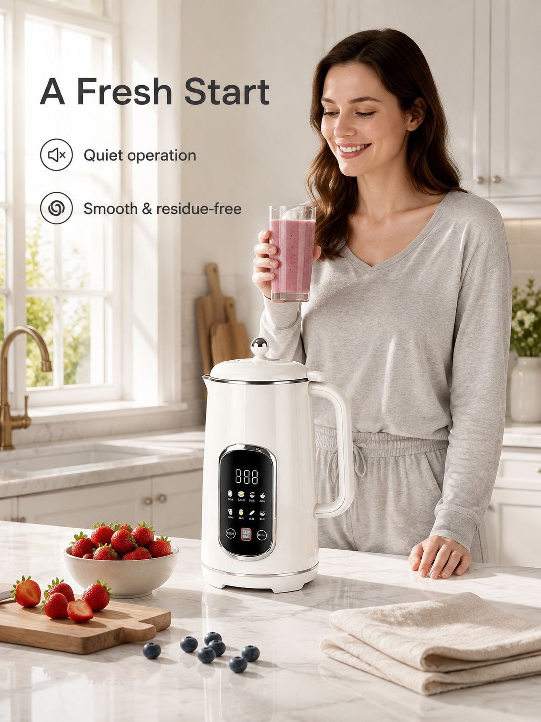 New household silent high-speed blender, fully automatic, no cooking, no filtering, residue-free, mu