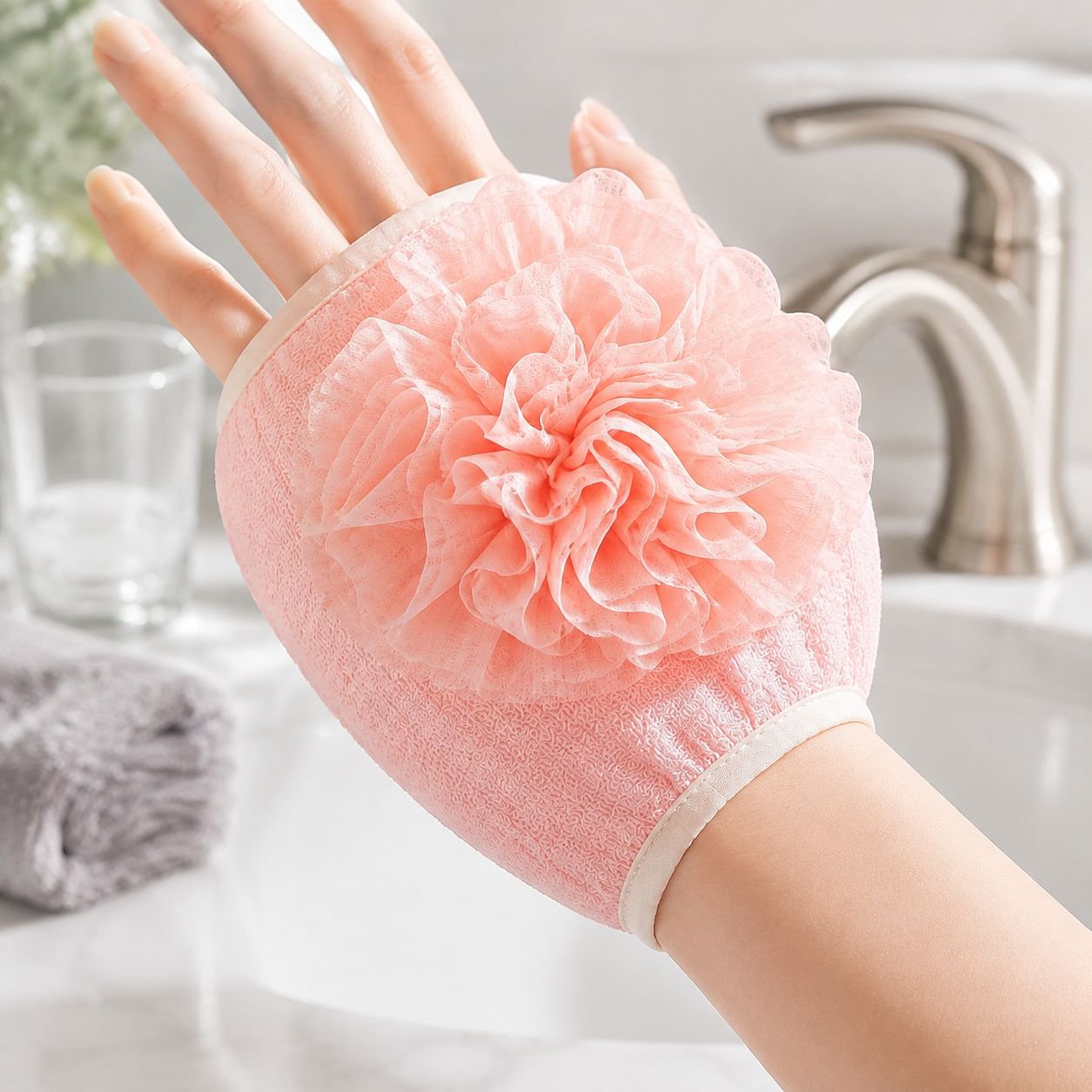 JMY Multifunctional 2-in-1 Bath Towel and Foaming Sponge