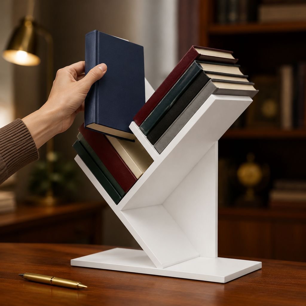 Creative Tree-shaped Wooden Bookshelf, Flexible Storage for Files and Books