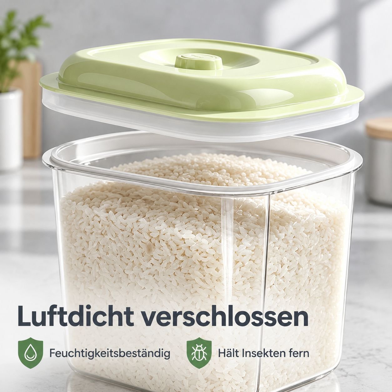 6 Jin Reisbehälter mit Spendertaste Luftdichte Vorratsdose für Getreide & Mehl
