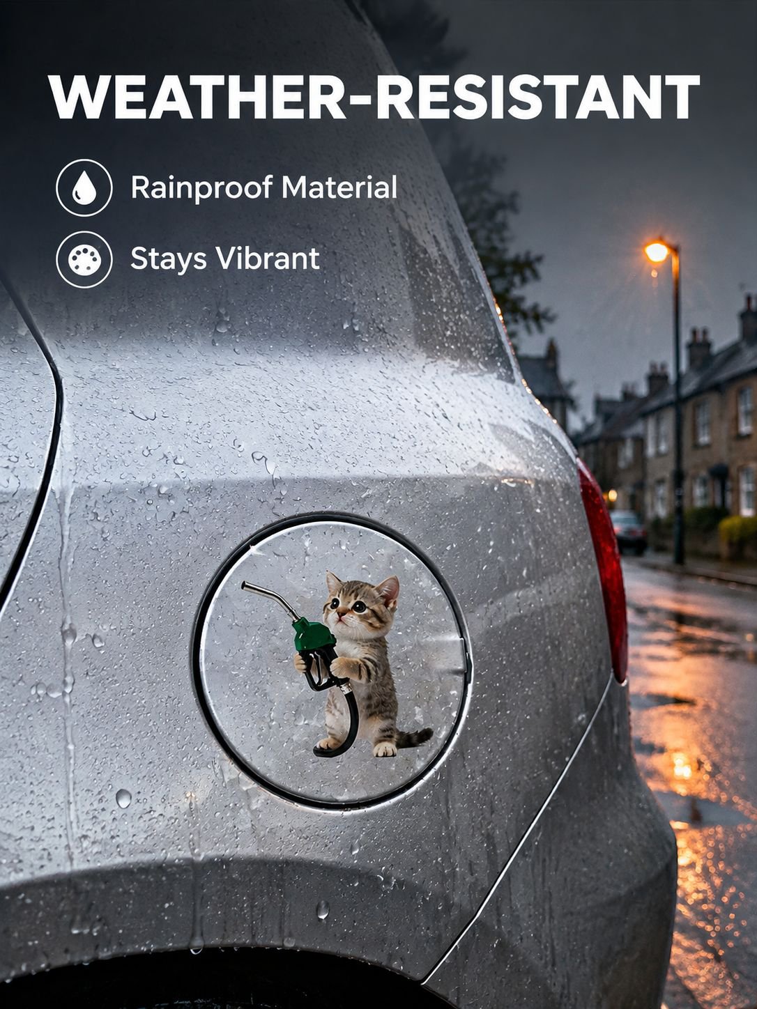 Adhesive stickers for the car fuel cap of cute little cats