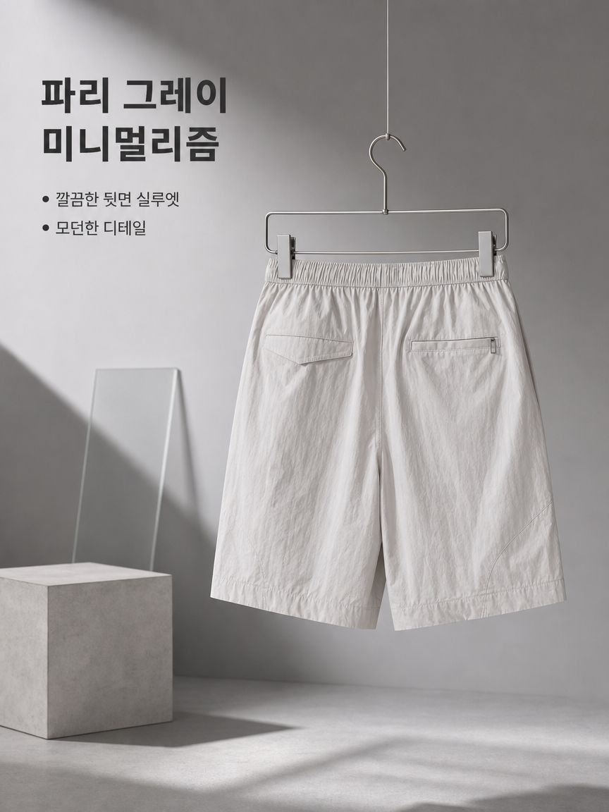 얇고 주름진 허리 밴딩 오부 팬츠