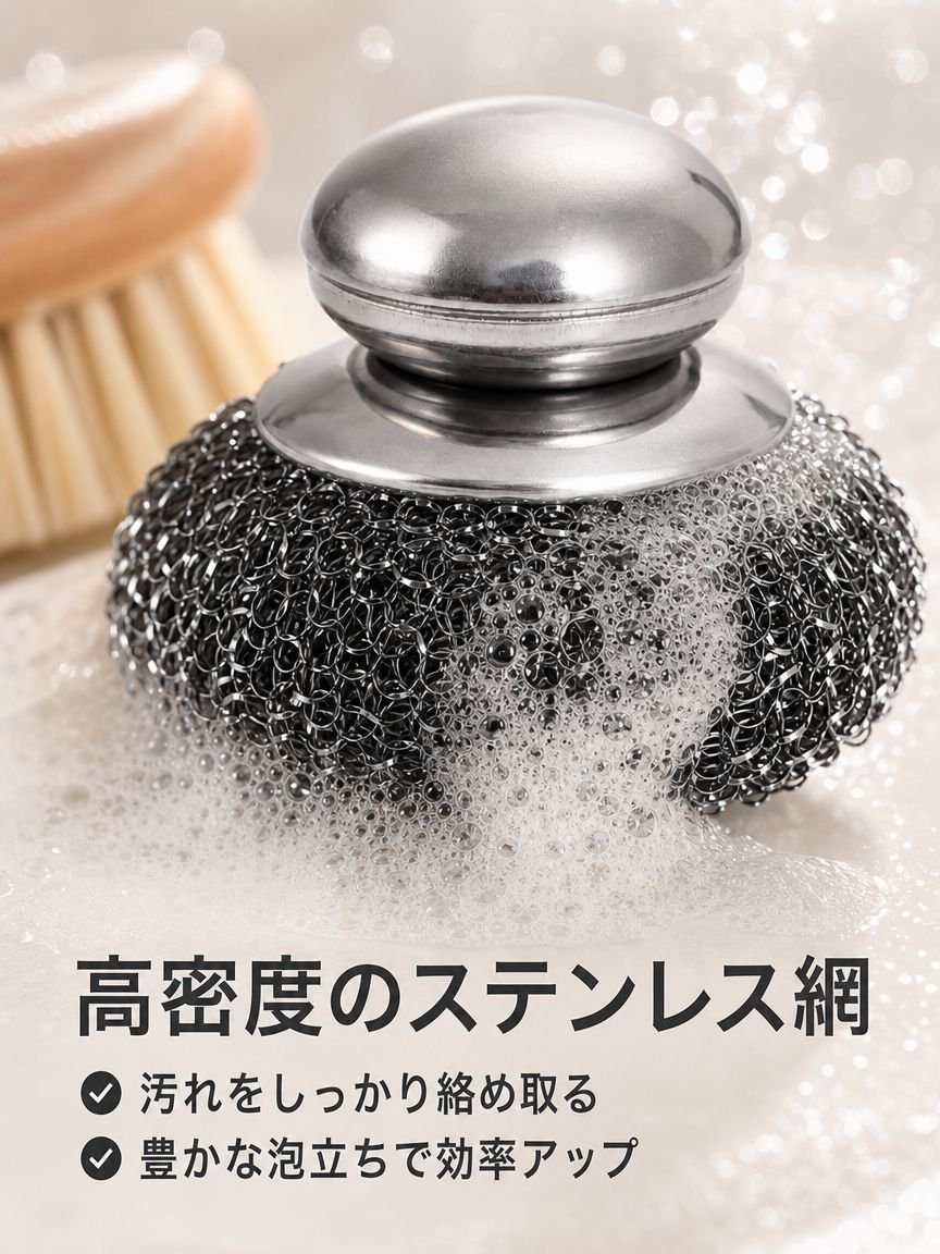 金属表面を磨くステンレスワイヤーブラシ