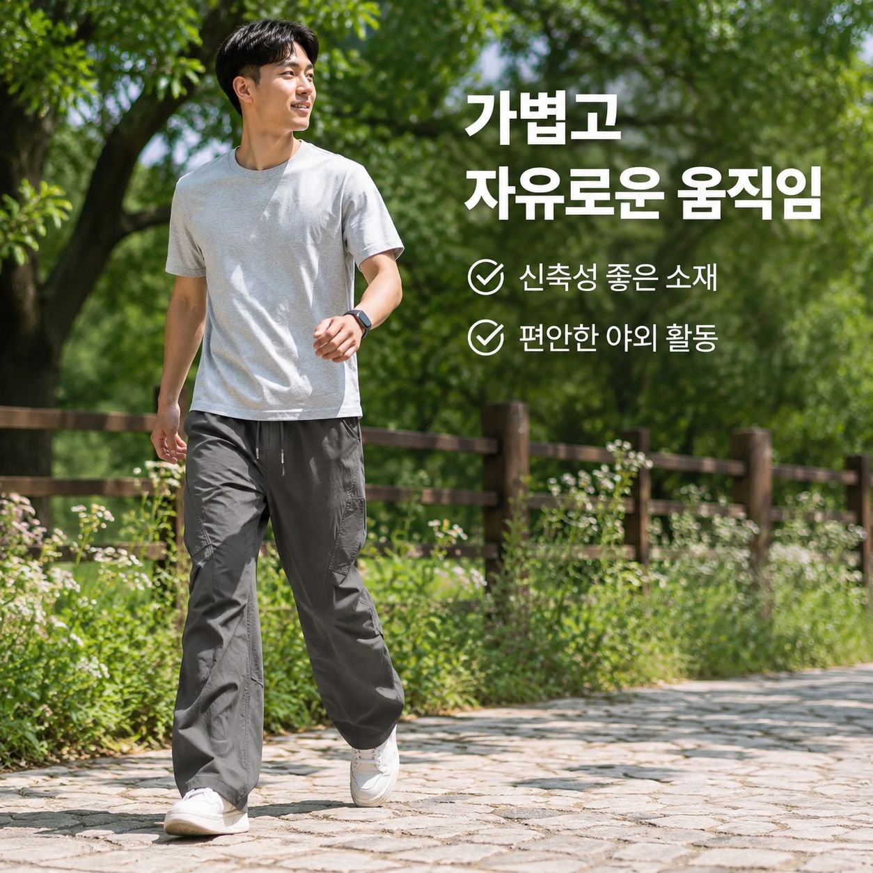 남성용 경량 속건성 캐주얼 바지