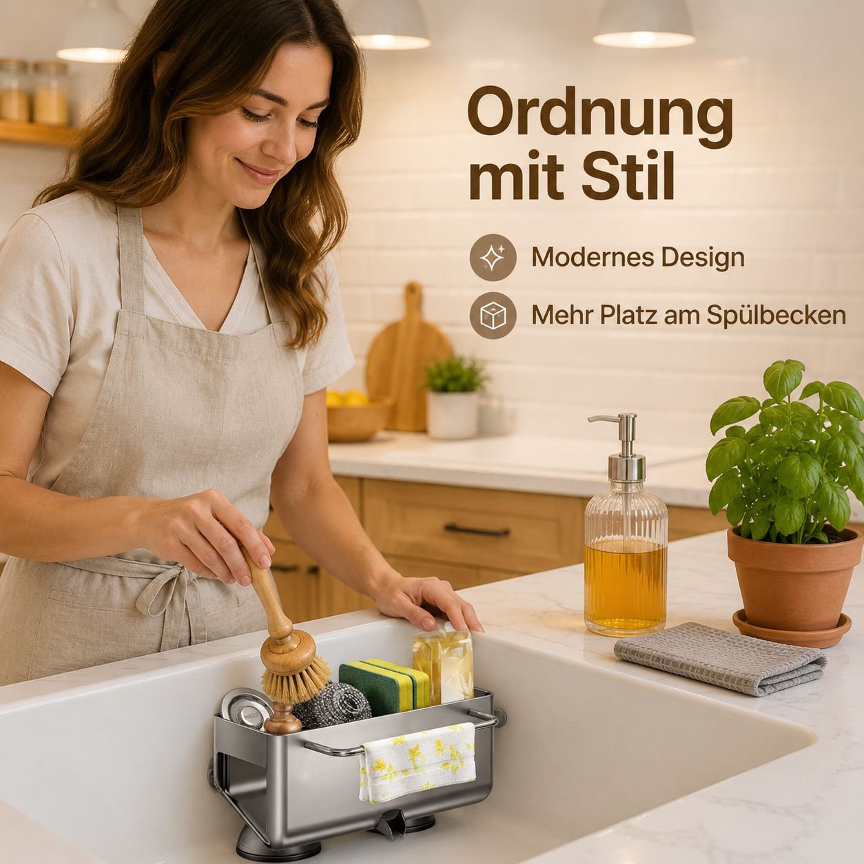 Spültuchhalter mit Saugnapf und Abtropffunktion für die Küche