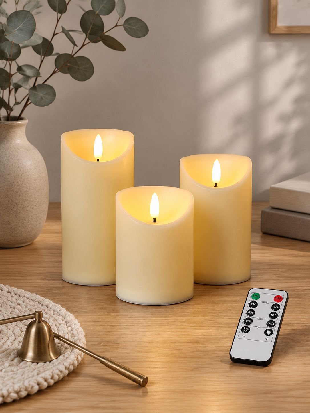 3er Set Elektrische Kerzen mit Fernbedienung – Dekoration für Geburtstag und Hochzeit
