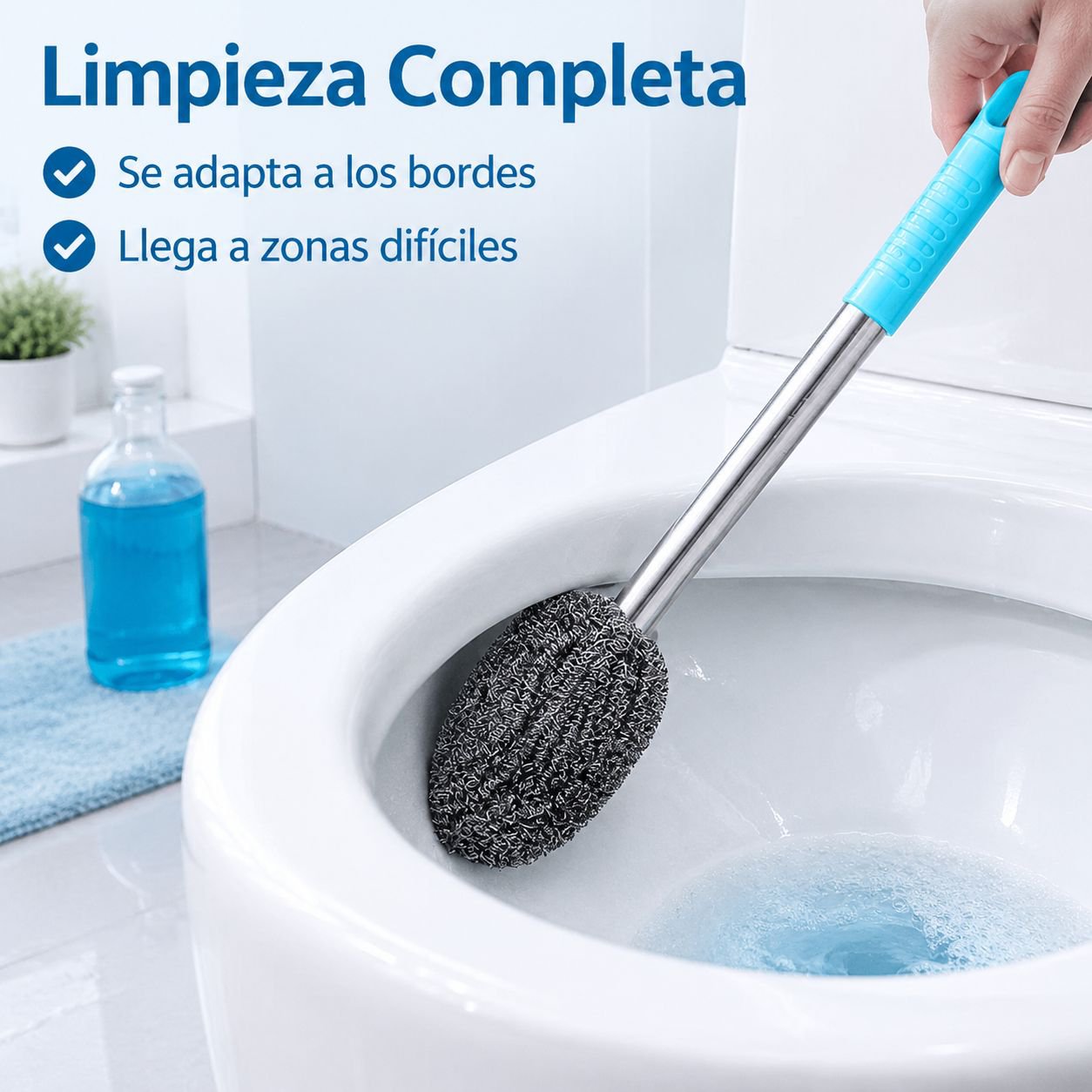 Cepillo de inodoro de alambre de acero seguro para las manos
