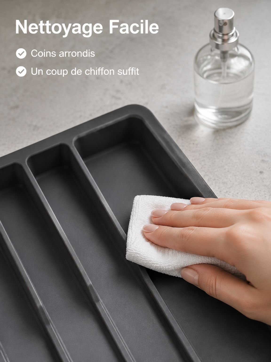 Boîte de rangement en silicone pour cuisine, séparateur de tiroir pour couverts