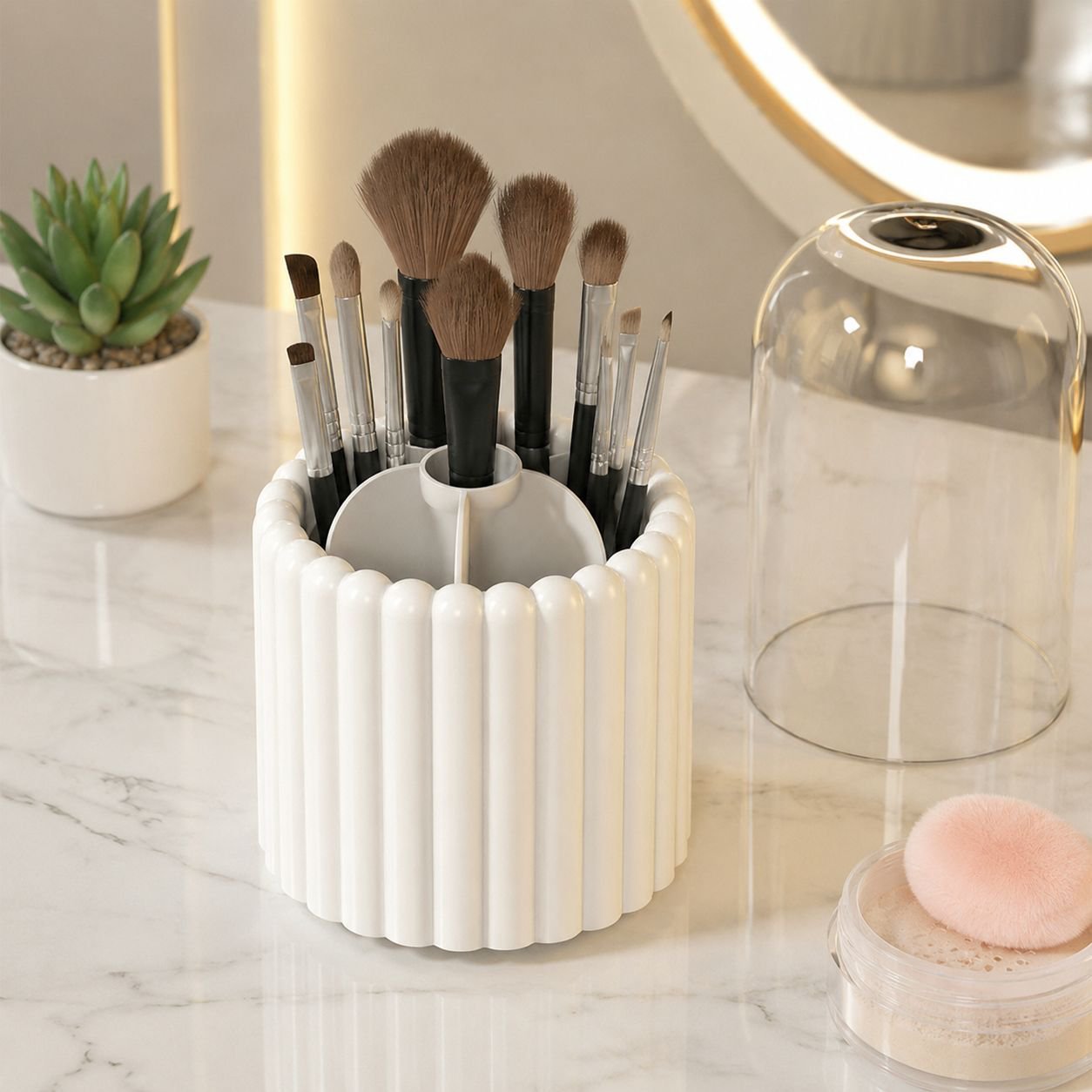Hygienic Makeup Brush Organizer with Lid