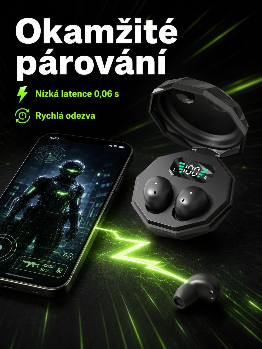 Moderní bezdrátová sluchátka do uší vhodná pro sportování