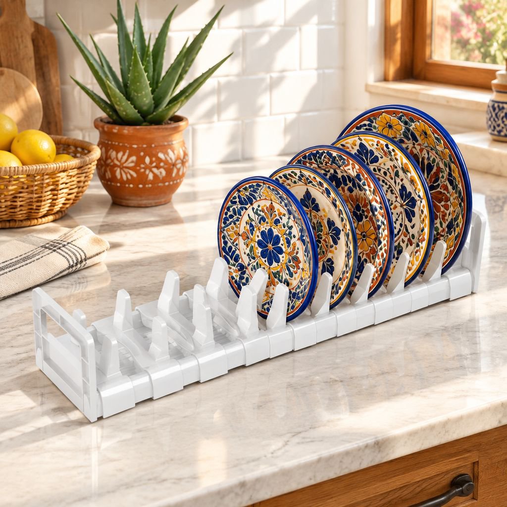 Organizador y Escurridor de Platos y Cubiertos para Gabinete