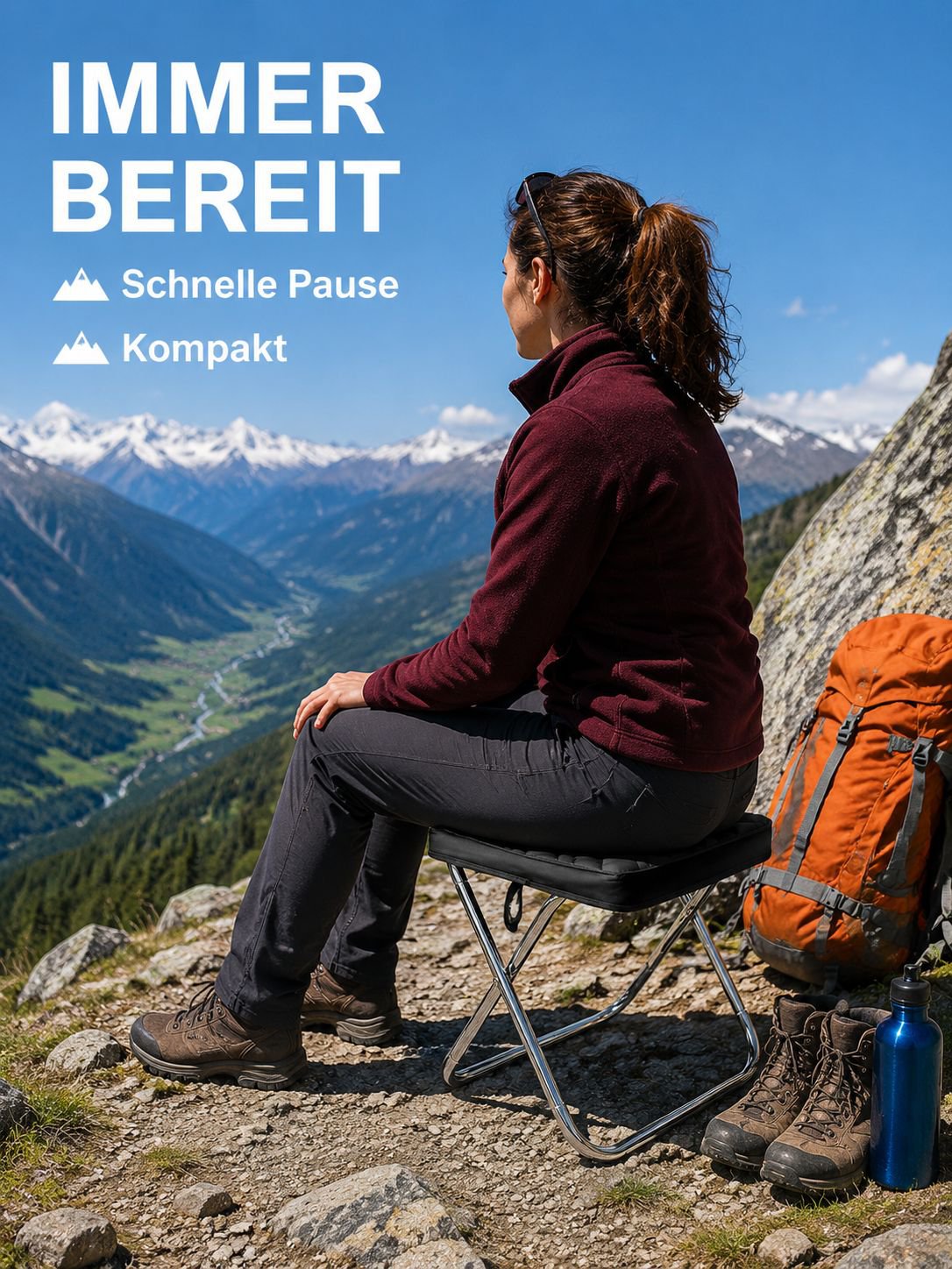 Leichter Klapphocker, tragbarer Klapphocker, tragbarer Outdoor-Hocker für Camping
