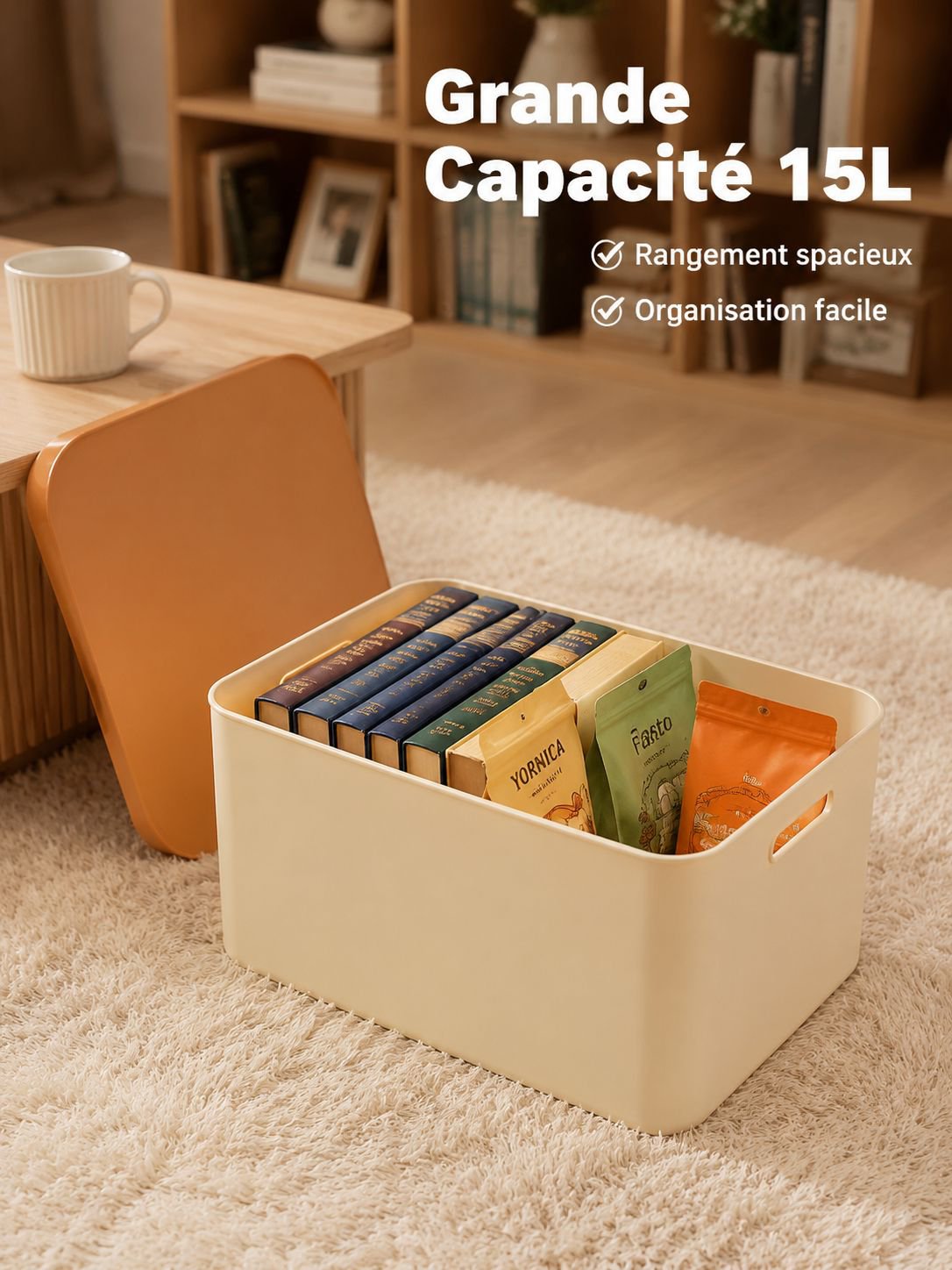 Boîte de rangement pour objets divers avec couvercle