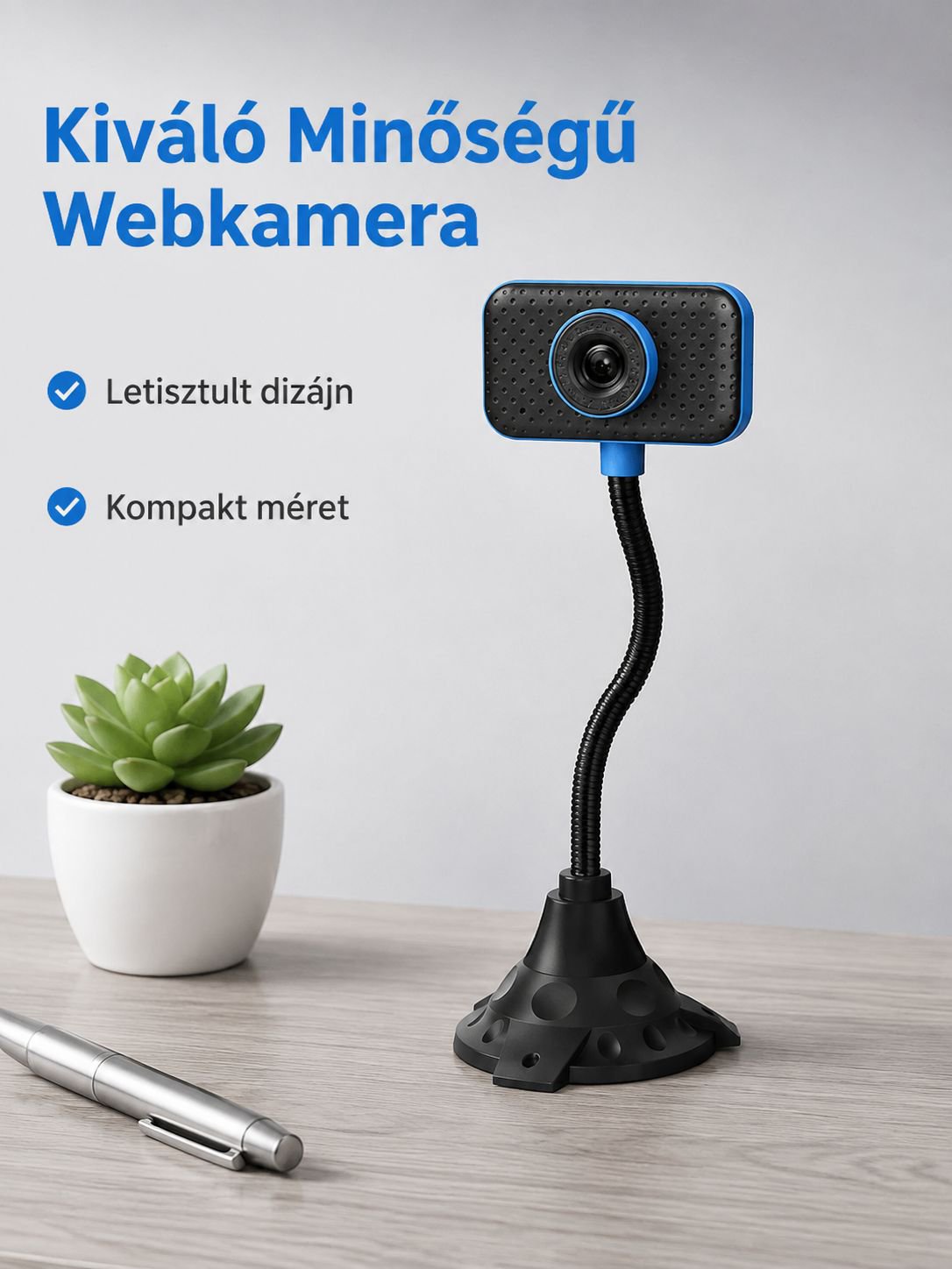 HD USB webkamera számítógéphez, online órákhoz, élő közvetítéshez és konferenciákhoz