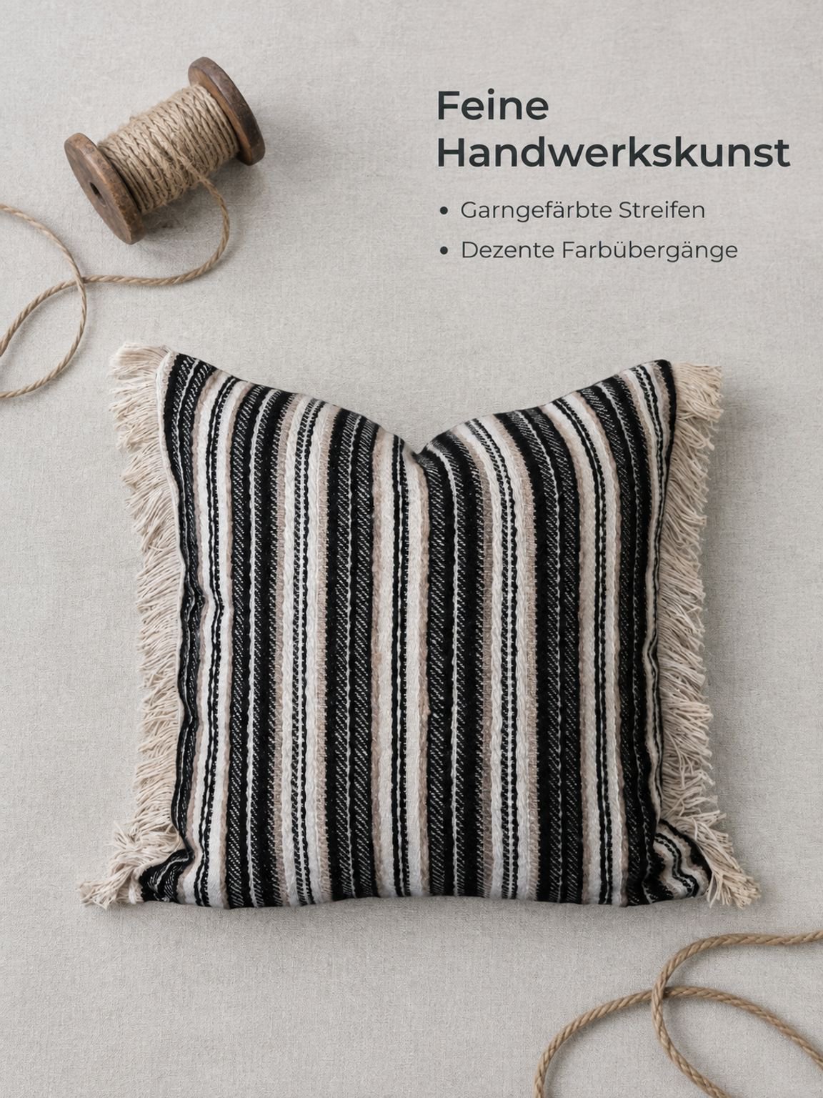 Nahaufnahme des gestreiften Designs des Kissenbezugs