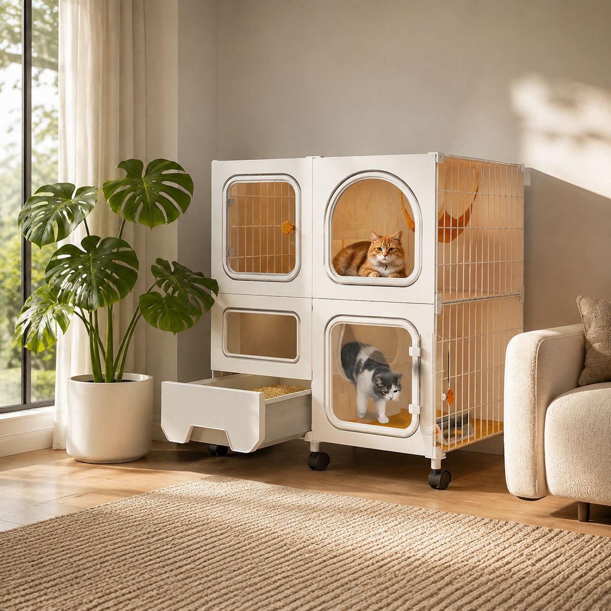 Pequeño apartamento jaula para gatos villa todo en uno casa para gatos casa para gatos interior nido