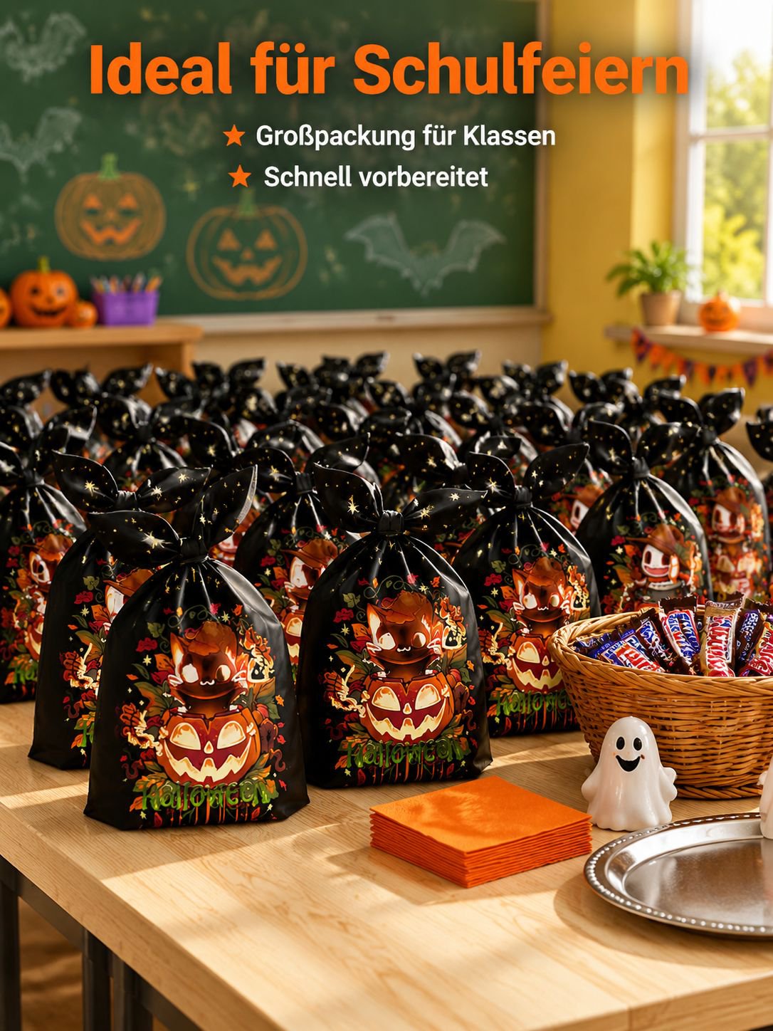 Halloween Geschenktüten mit Kürbis und Geister Motiven
