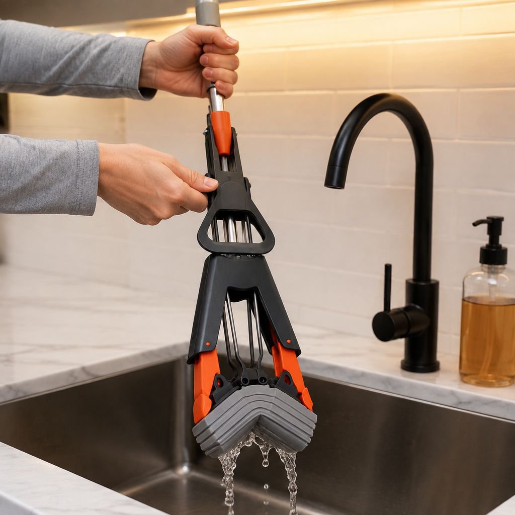 Folding Mop, One-Stop Cleaning Mop, Hands-Free Mop, Foldable Wringer Mop, Household Lazy Mop with Ab