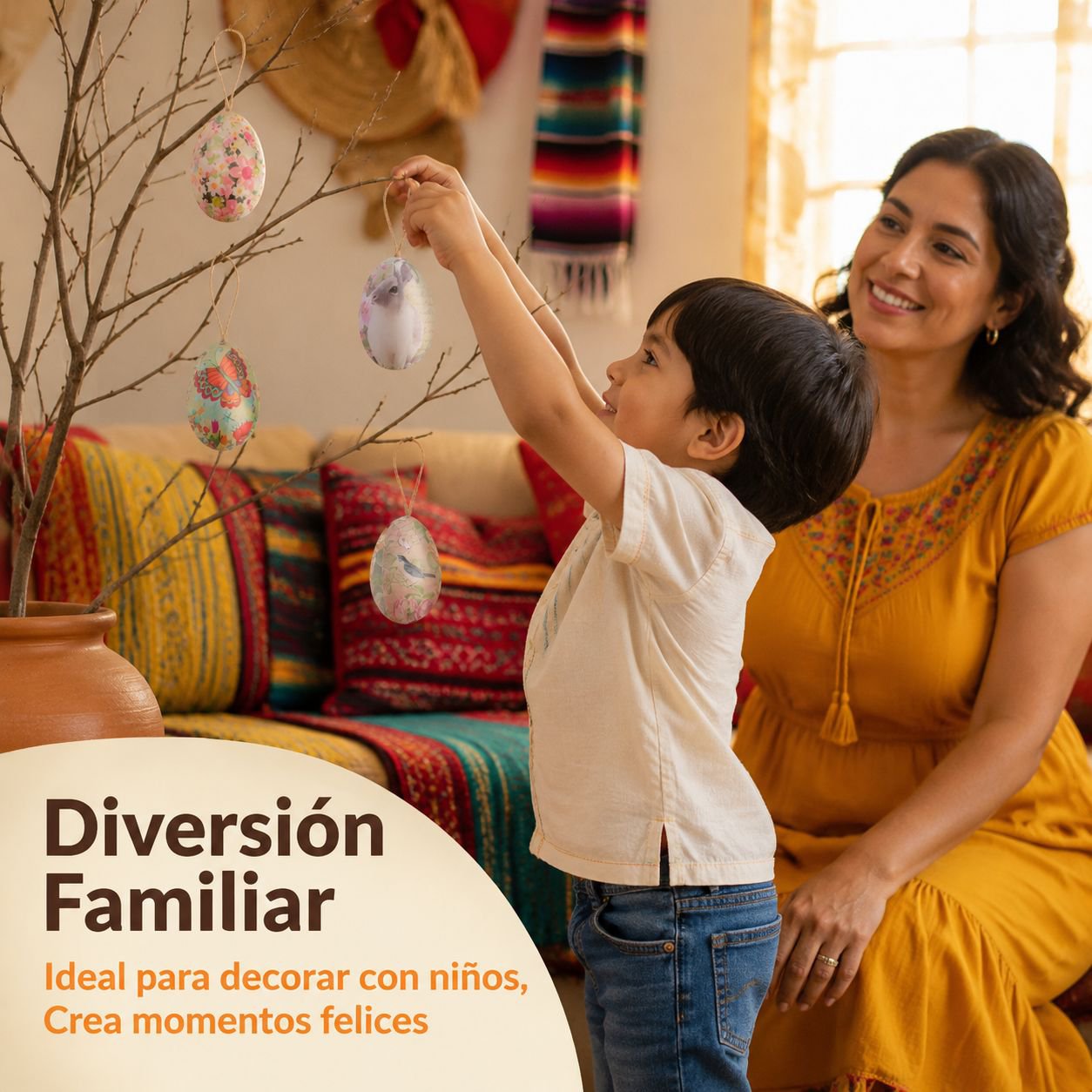 Cesta tejida DIY para huevos de Pascua, huevos decorativos pintados, canasta de flores