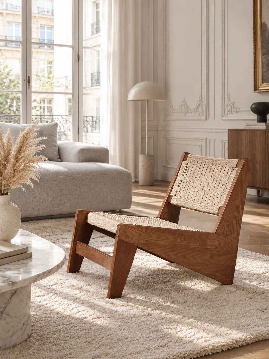 Zoom sur les finitions du fauteuil vintage