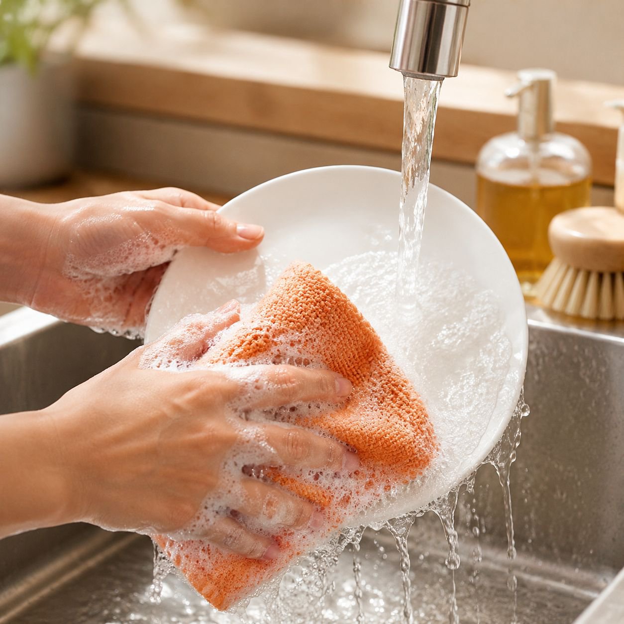 Lazy Microfiber Roll Dishcloth, Thick Tear-Resistant Wet & Dry Hand Wash Cloth