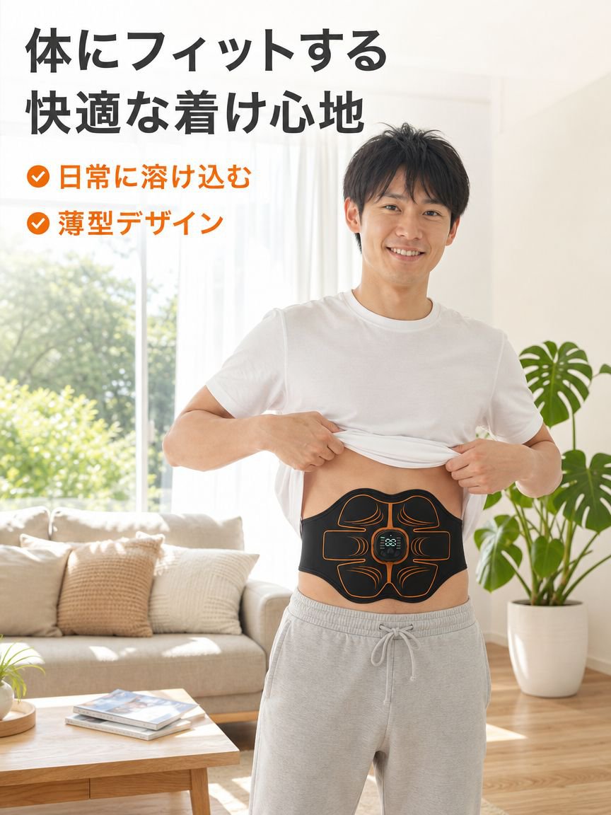 EMSスマート腹筋パッド 8パック筋トレベルト