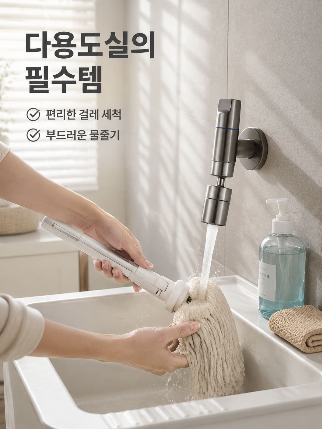 걸레 세척대 수도꼭지