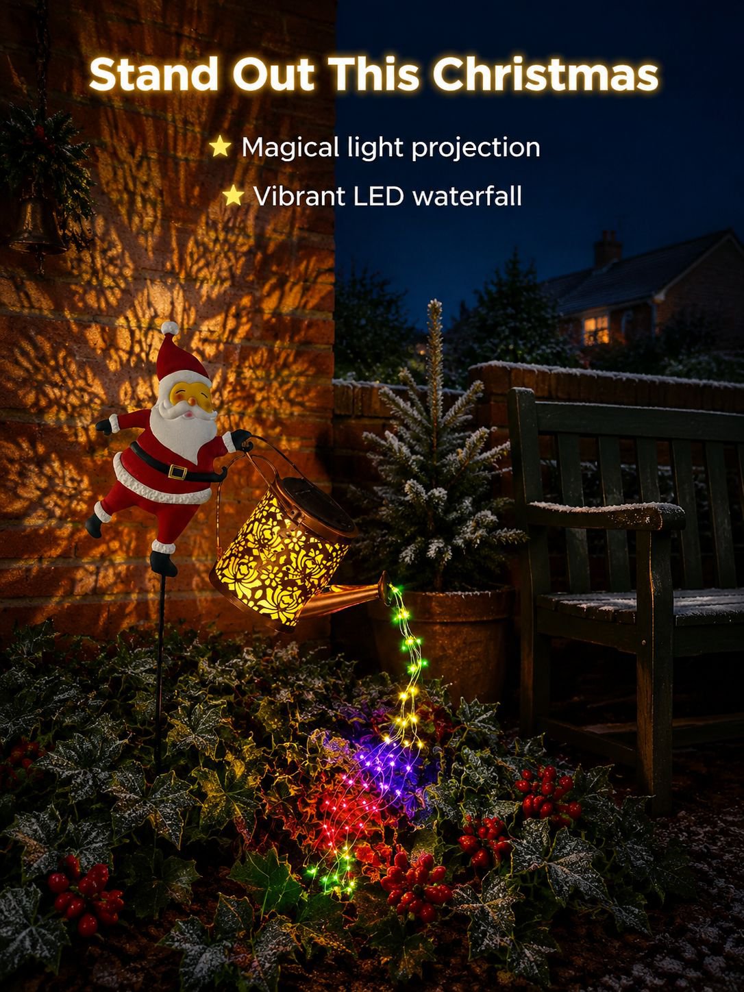 Solar Stake Light Santa Claus Garden Decoration Lamp