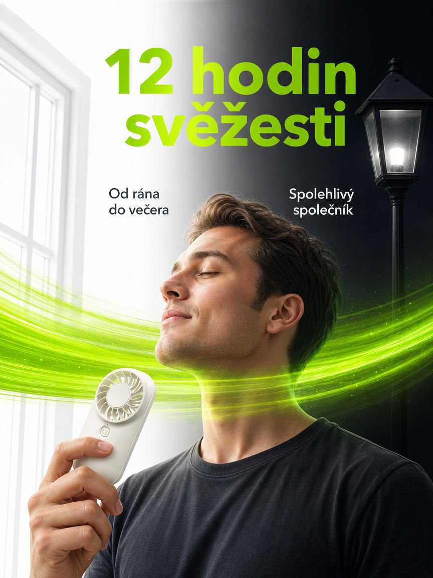 Moderní design přenosného ventilátoru pro každodenní použití