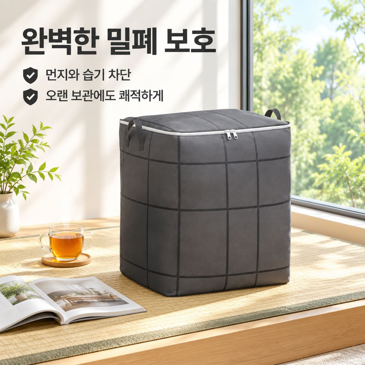 대용량 두꺼운 의류 및 이불 정리 및 보관 가방