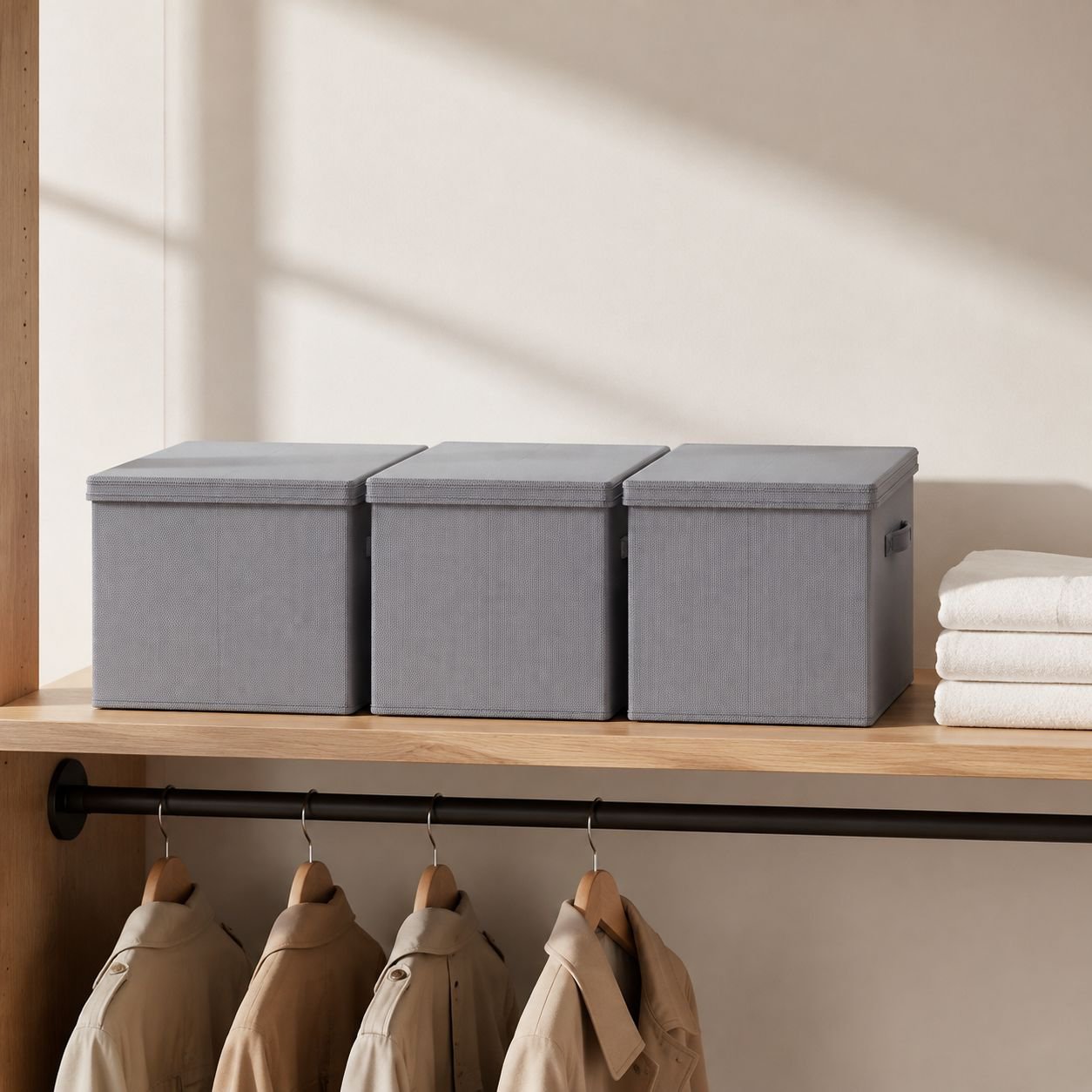 Closet organizer with label holder for easy identification