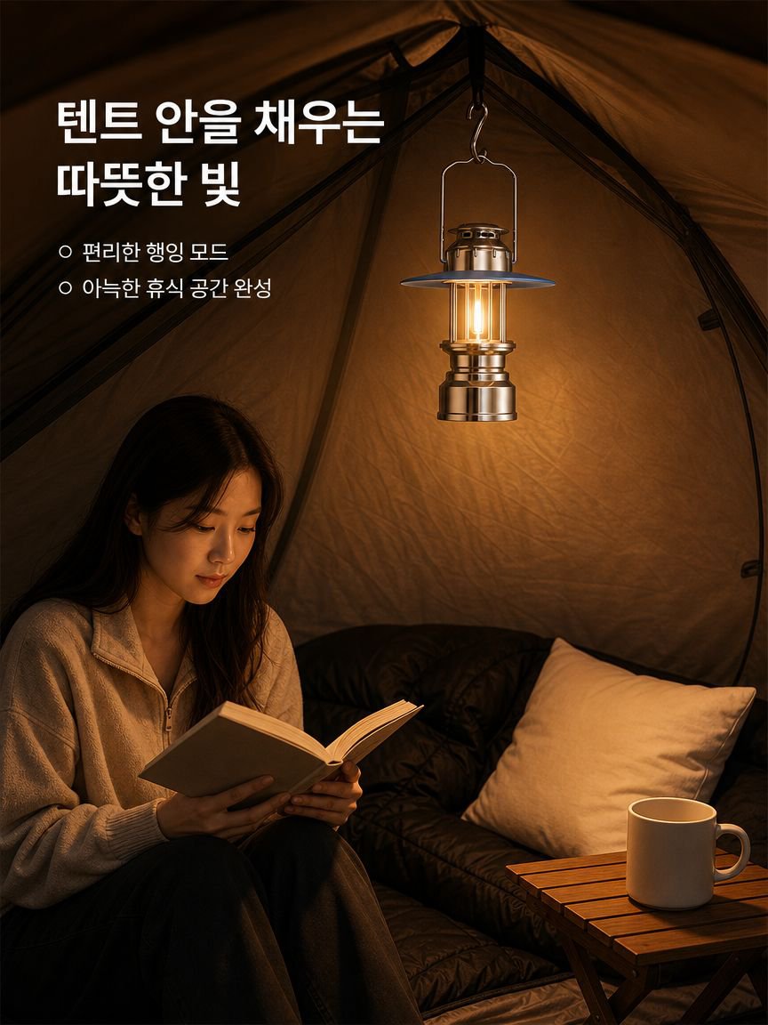 휴대용 충전식 무드 조명 근접 사진