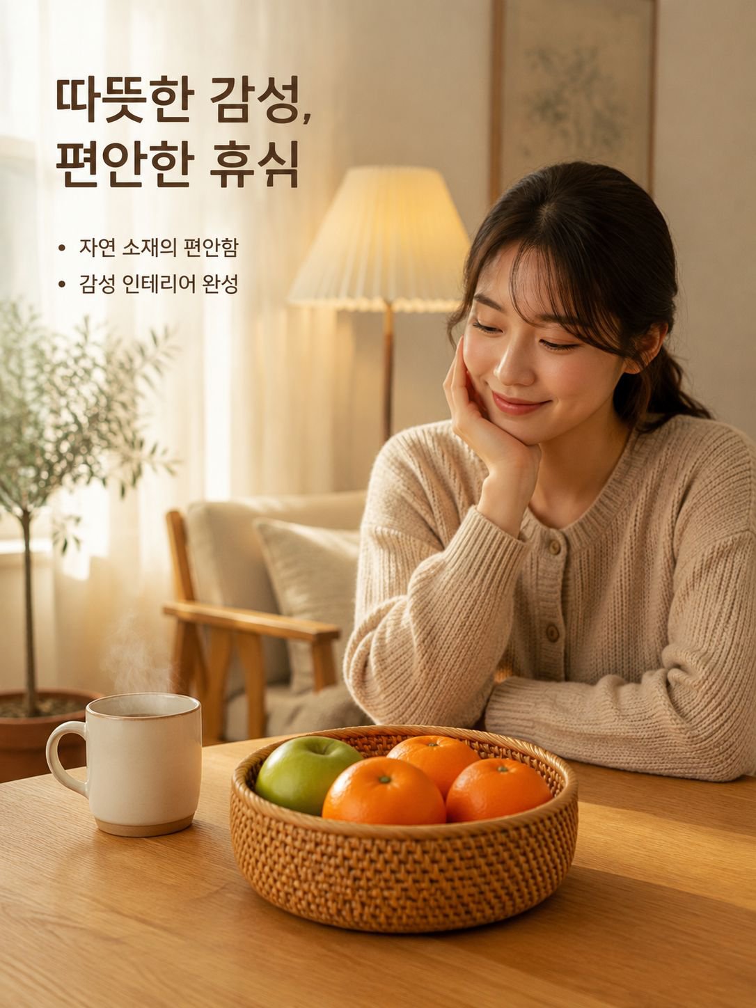 가을 담쟁이덩굴로 엮은 과일 바구니