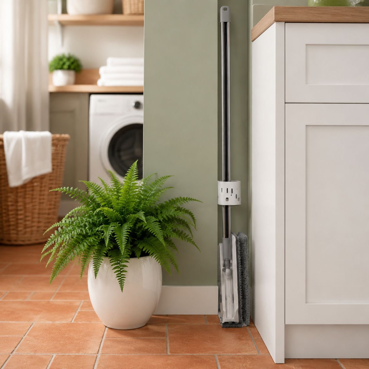 Household cleaning mop for hardwood and tile