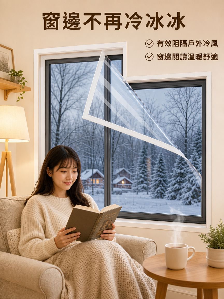 冬季保溫窗簾，密封防寒防風，防止窗戶結冰