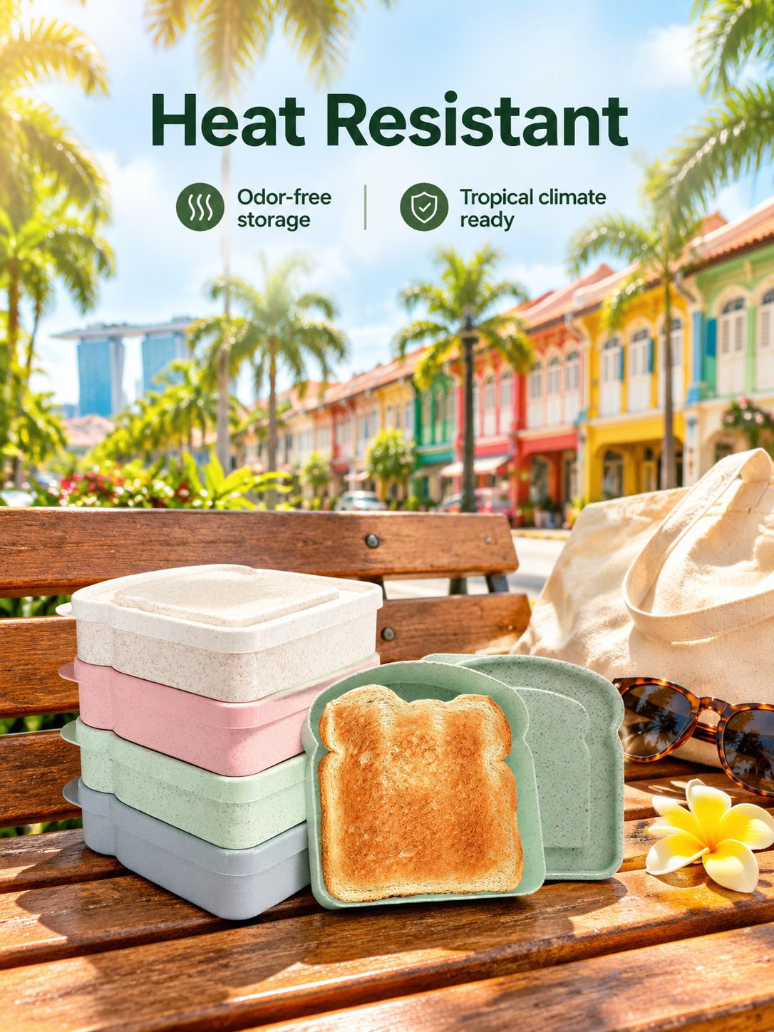 Wheat Straw Portable Toast Box