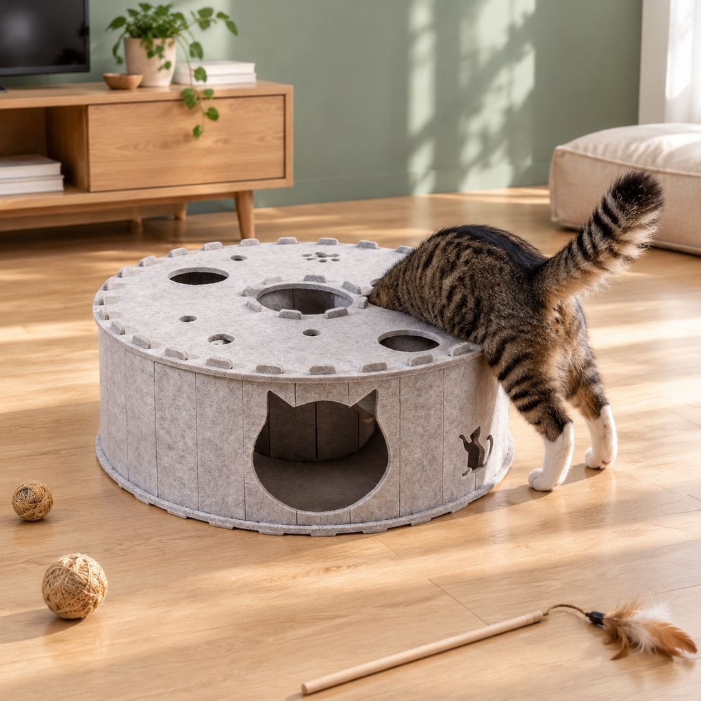 休憩やお昼寝に使える猫用寝床スペース