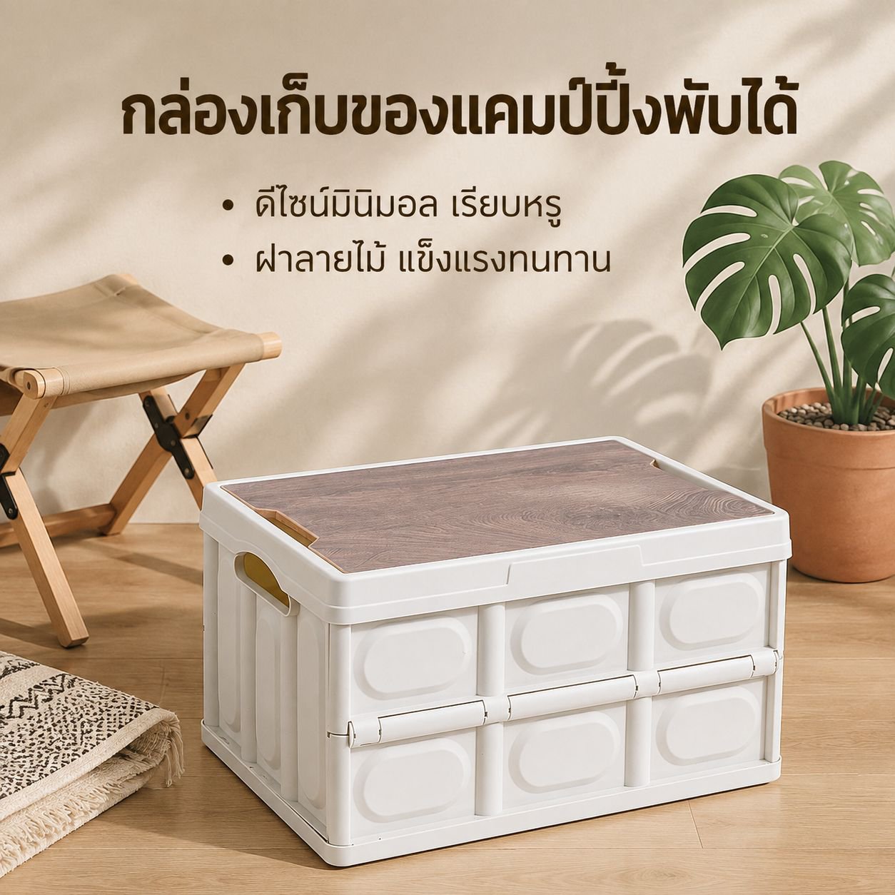 กล่องเก็บของพับได้สำหรับตั้งแคมป์กลางแจ้ง