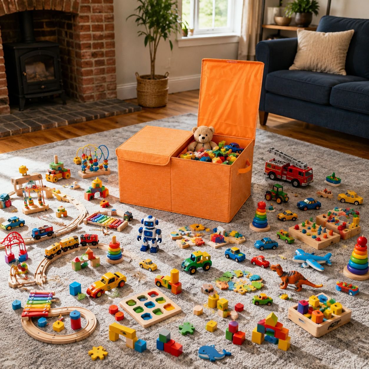 Kids toy organizer with divider for easy sorting
