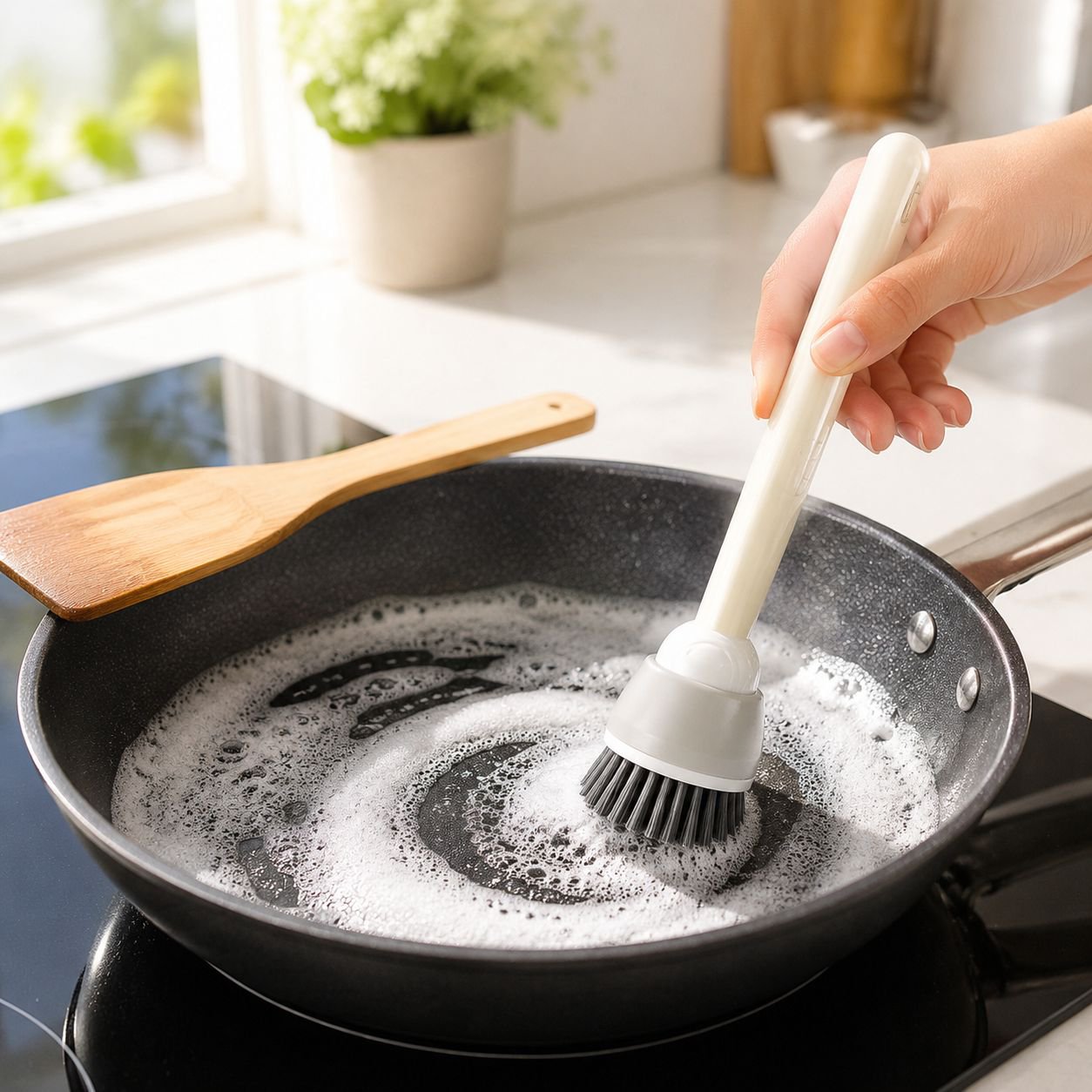 Household kitchen special pot brush long handle