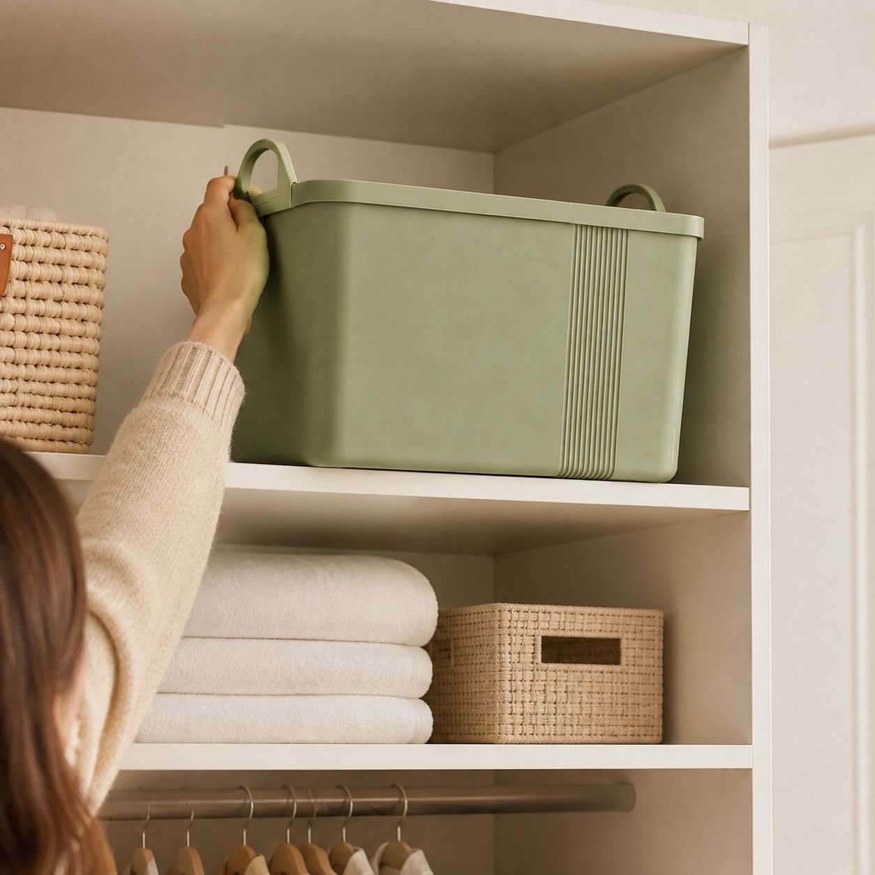Portable PP Storage Box with Lid for Home Use