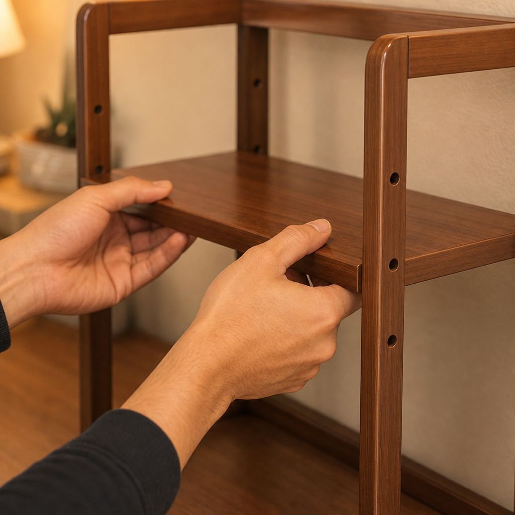 Estante de escritorio de madera maciza ajustable para el hogar