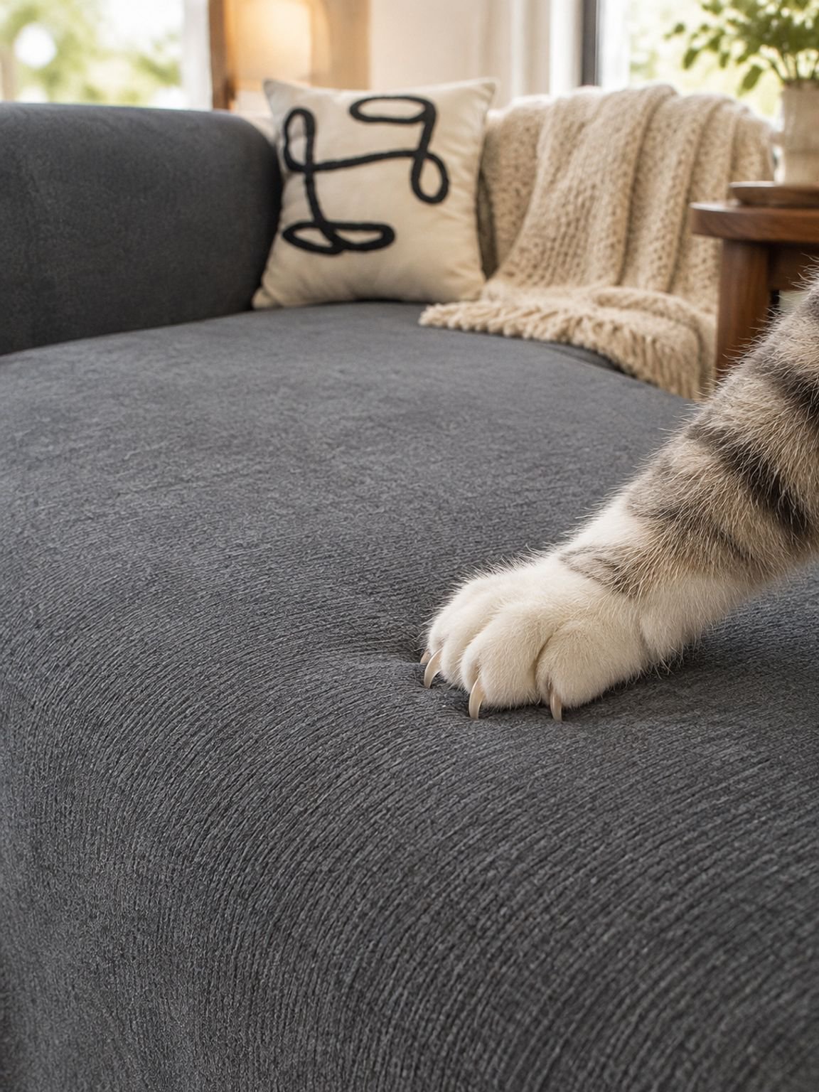 Housse de protection pour canapé avec chat